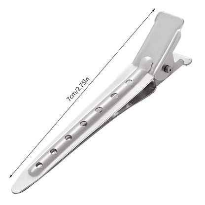 24 Packs Duck Bill Clips, Bantoye 2.75 Inches Rustproof Metal Alligator Curl Clips with Holes for Hair Styling, Hair Coloring, Silver