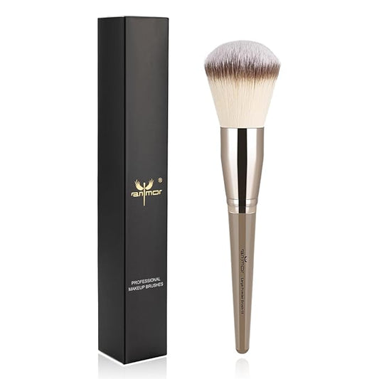 Anmor Powder Brush, Professional Large Fluffy Powder Blush Makeup Brush, Perfect for Blush Bronzer and Setting Powder, Luxurious Soft Synthetic Bristles