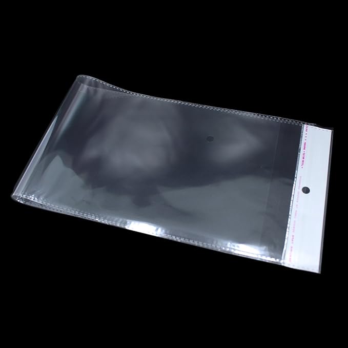 PABCK 100 Pack (Available Size 4.9x17.7 inches) Clear Self Adhesive Straight Hair Packaging Bags with Hang Hole Wigs Hair Storage Beauty Personal Care Hair Care Extensions Wigs Accessories