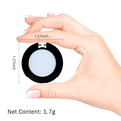 Monochrome Pressed Eyeshadow, Matte Blue Waterproof Neutral Powde Mini Eyeshadow, sombras para ojos, Talc, Paraben & Cruelty Free (C10#Matte Blue)