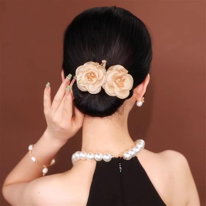 Ins Style Elegant Lazy Hair Curler, Crystal Hair Bun Maker, French Twist Hairstyle Bun Hair Accessories