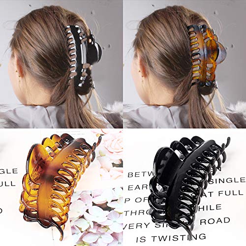 Ex-Large Plastic Hair Claw Clips for Women Big Hair Clips for Long Thick Hair Updo Strong Holding Jaw Clamps Jumbo Hair Clip