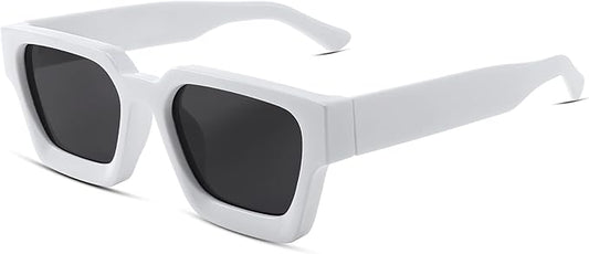 FEISEDY Retro 90s Square Sunglasses for Women Men Trendy Chunky Rectangle Sunglasses UV400 Protection B2385