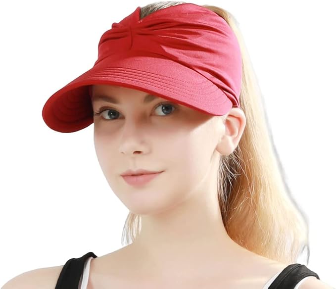 Sun Hat Women Sun Beach Visor Cap UV Protection with Wide Brim for Sports Beach Golf Hiking