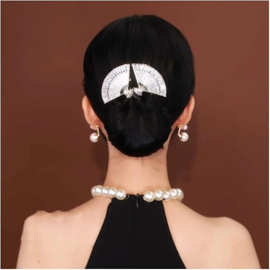 Ins Style Elegant Lazy Hair Curler, Crystal Hair Bun Maker, French Twist Hairstyle Bun Hair Accessories
