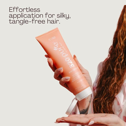 320Pure Smoothie Leave In Conditioner 8oz Pump Bottle, Sulfate Free, Color Safe & Lightweight Formula, Deep Repair Moisturizing Detangler for Frizzy, Curly, Thick, Wavy, Dry & Damaged Hair