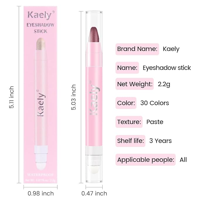 evpct 2Pcs Cream Eye Shadow Brightener Sticks Set for Eyes Waterproof, Champagne & Orchid Shimmer Cream Eyeshadow Applicator Stick Long Lasting Pigmented Eye Makeup sombras en crema para ojos 17+26