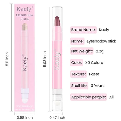 evpct 2Pcs Cream Eye Shadow Brightener Sticks Set for Eyes Waterproof, Champagne & Orchid Shimmer Cream Eyeshadow Applicator Stick Long Lasting Pigmented Eye Makeup sombras en crema para ojos 17+26