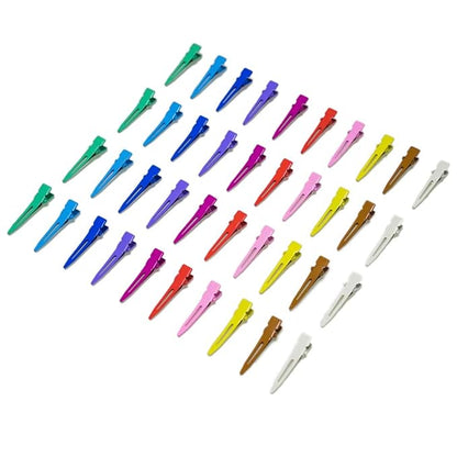 100 Packs Assorted Color Alligator Curl Clips, bandenger 1.8 Inch Single Prong Clips Hair Accessories,for Girls and Women,Hair Styling,Hair Coloring, Random Color (Assorted Color)