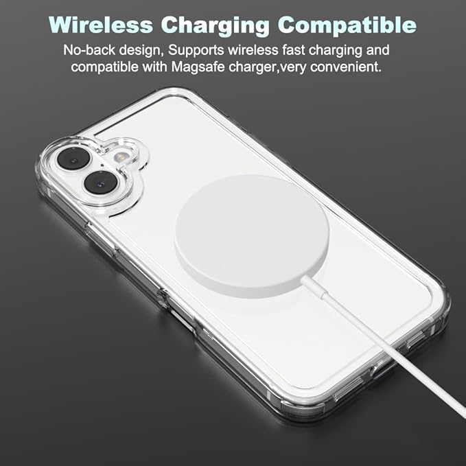 for iPhone 16 Plus Clear Bumper Frame No-Back Case, Slim Fit Ultra-Light Anti-Yellowing Transparent Protection Heat Dissipation Phone Cover Case 6.7" 2024