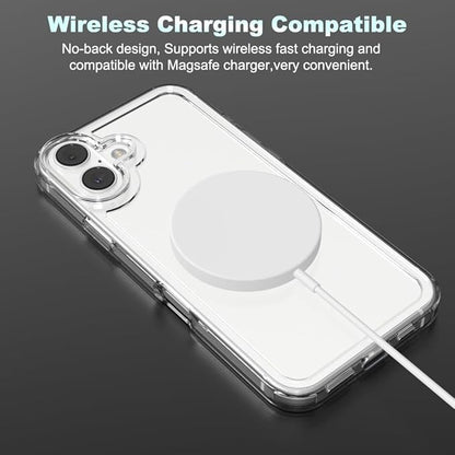 for iPhone 16 Plus Clear Bumper Frame No-Back Case, Slim Fit Ultra-Light Anti-Yellowing Transparent Protection Heat Dissipation Phone Cover Case 6.7" 2024
