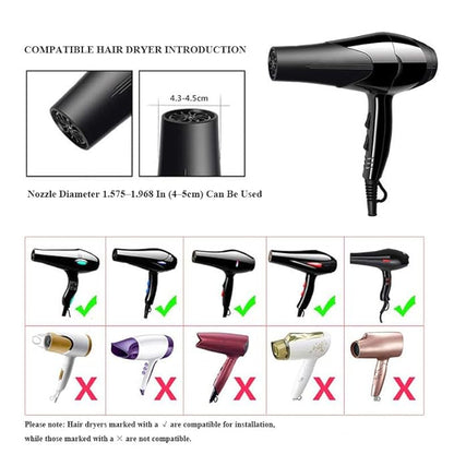 Black Universal Collapsible Hair Dryer Diffuser Attachment- Salon Grade Styling Tools and Appliances, Lightweight Foldable Portable Travel Folding Design Fit Most of Blow Dryers for Personal Care