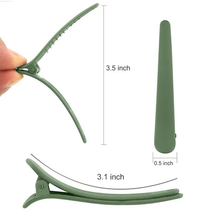 24 PCS Green Hair Clips for Styling and Sectioning - 3.1 Inch Matte Alligator YISSION Barrettes, No Crease Duck Billed Clips, Accessories for Women and Girls