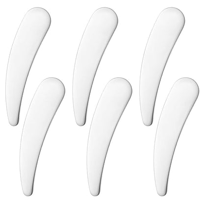 6pcs Mini Metal Cosmetic Spatulas,Reusable Skincare Spatula Face Cream Spatula Skincare Scoop Applicator for Eye Cream, Skin Care Creams, Essences Beauty Accessories