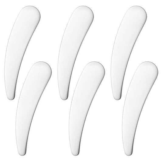 6pcs Mini Metal Cosmetic Spatulas,Reusable Skincare Spatula Face Cream Spatula Skincare Scoop Applicator for Eye Cream, Skin Care Creams, Essences Beauty Accessories