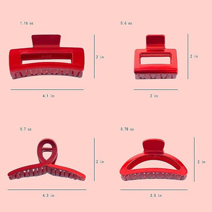 Hair Claw Clips for Women and Girls,4PCS Large Medium and Small Fit Thin Hair and Thick Hair,Strong Hold Jaw Clips for Femal Hair Styling Accessories