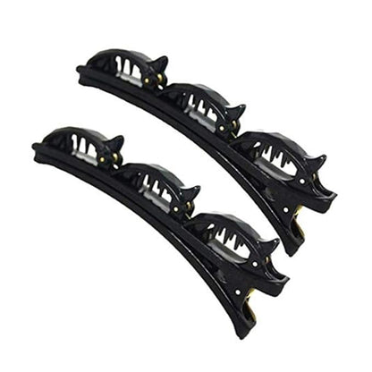 5 Pcs Black Double Layers Twist Band Plait Hair Clips Front Hair Clips Hairpin Fashion Braider Hair Tools Hair Styling Accessories for Women and Girls