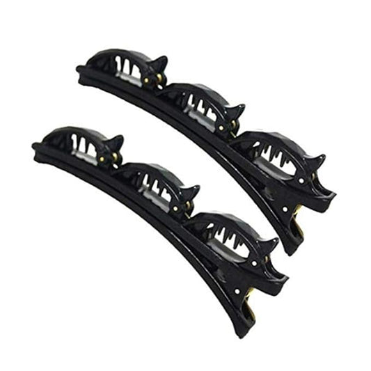 5 Pcs Black Double Layers Twist Band Plait Hair Clips Front Hair Clips Hairpin Fashion Braider Hair Tools Hair Styling Accessories for Women and Girls