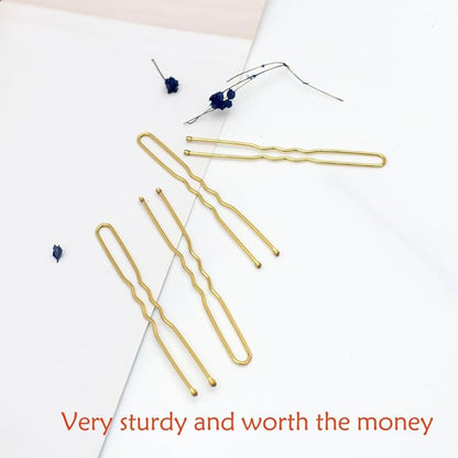 330 Count U Shaped Hair Pins Blonde, YINGFENG 2.4inch Gold Bun Pins Bun Hair Pins for Women Girls with Storage Box, Hair Accessories for All Hair Types
