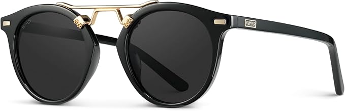 WearMe Pro - Women's Polarized, Round Retro, Double-Bridge Vintage Sunglasses