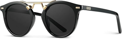 WearMe Pro - Women's Polarized, Round Retro, Double-Bridge Vintage Sunglasses