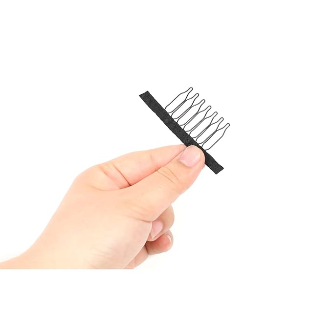 100 Pieces Wig Combs, 7-teeth Wig Clips to Secure Wig, Wig Accessories Tools For Making Wig Caps, Black (100 Pcs)