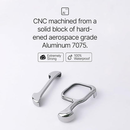 Arc Pulse Designed for iPhone 15 Pro Phone Case (2023), Minimalist Protective Shock Absorption Aerospace Grade Aluminum Shells + Elastomer Inlays Easy Fit 6.7 inch (Aluminum Mirror Polished Silver)