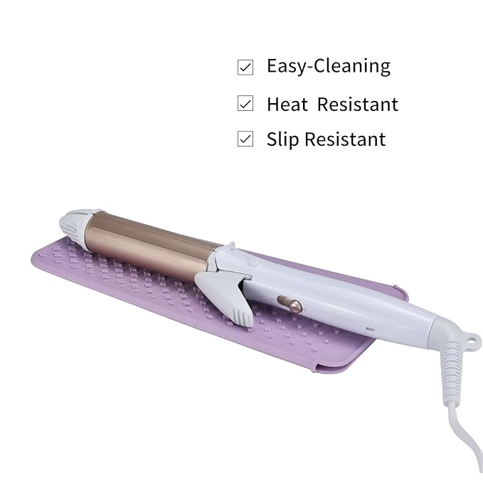 Heat Resistant Travel Mat Pouch for Hair Styling Tools - Straighteners, Curling Wands, Flat & Waving Irons (Roman Pink & Misty Mauve) - 2 Pack