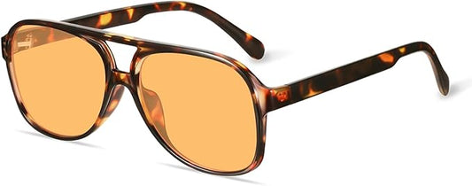 YDAOWKN Retro Aviator Sunglasses for Women Mens Large Frame Classic Vintage 70s Sun Glasses Aviators