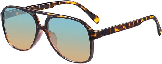 YDAOWKN Retro Aviator Sunglasses for Women Mens Large Frame Classic Vintage 70s Sun Glasses Aviators