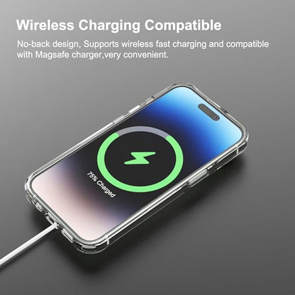 for iPhone 15 Clear Bumper Frame No-Back Case, Slim Fit Ultra-Light Anti-Yellowing Transparent Protection Phone Cover Case 6.1" 2023