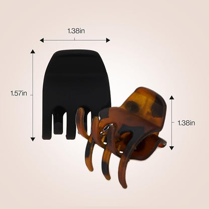 Kitsch Eco-Friendly Medium Claw Clips - Cute & Stylish Short Hair Accessories for Women, Girls | Ideal Size for Any Hairstyles, 2pcs (Black & Tortoise)