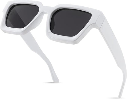FEISEDY Retro 90s Square Sunglasses for Women Men Trendy Chunky Rectangle Sunglasses UV400 Protection B2385