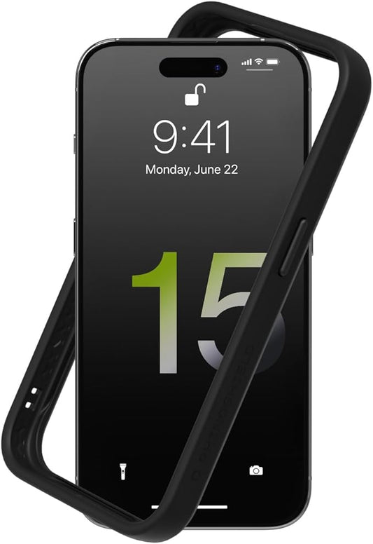 RhinoShield Bumper Case Compatible with [iPhone 15 Pro Max] | CrashGuard - Shock Absorbent Slim Design Protective Cover 3.5M / 11ft Drop Protection - Black