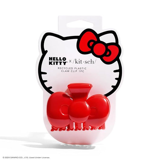 Hello Kitty x Kitsch Hair Clips for Women - Durable, Strong Hold All Day, Cute Claw Clips, Hello Kitty Stuff for Girls - Red Bow Shape, 1pc