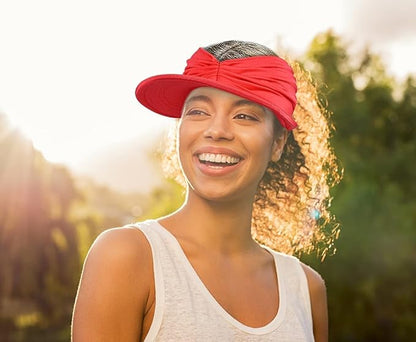 Sun Hat Women Sun Beach Visor Cap UV Protection with Wide Brim for Sports Beach Golf Hiking