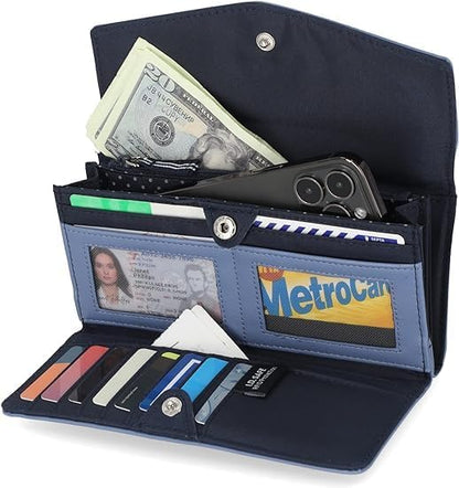 Nautica Money Manager RFID Slim and Small Wallet for Women - Credit Card Holder with Coin Purse and Zipper Wallet, Women's Clutch Organizer