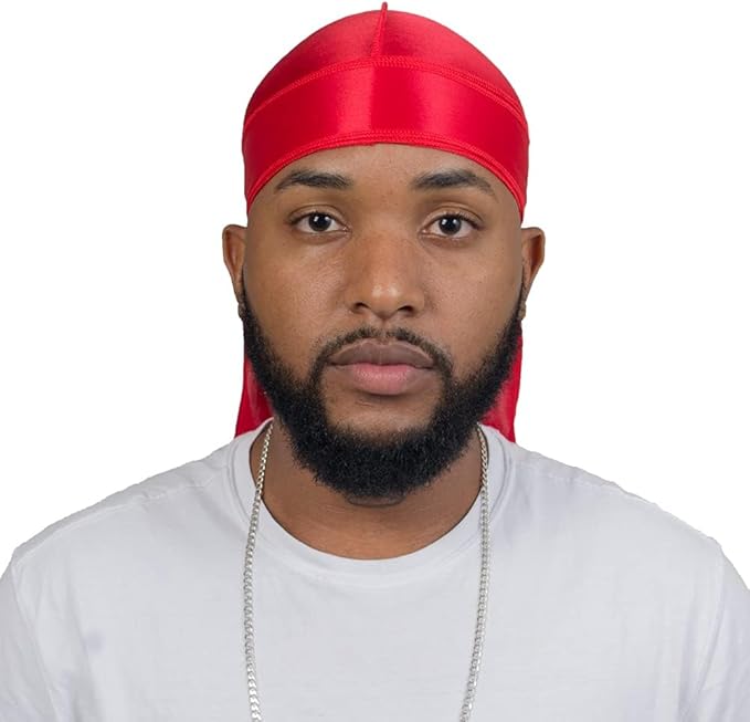 4PCS Silky Durags for Men Women 360 Waves with 1 Wave Cap, Silky Satin Durag Extra Long Tails