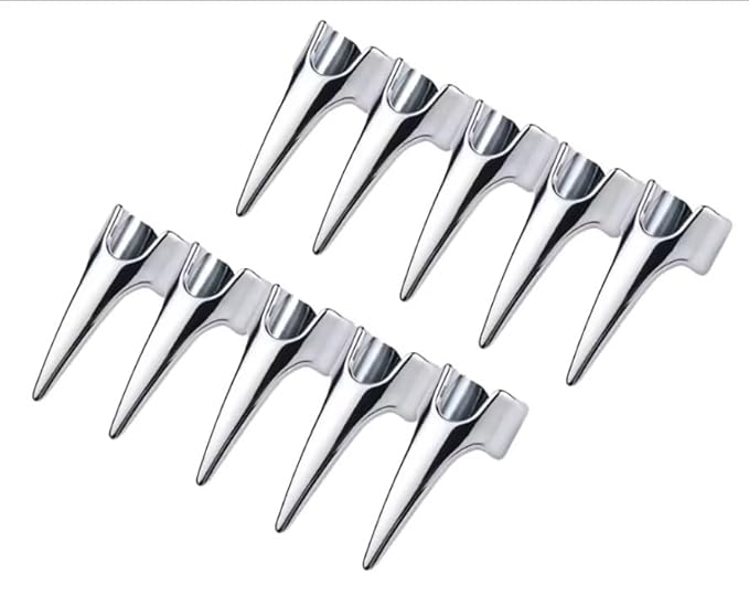 10 Pcs Silver Hair Parting and Selecting Tools Retro Punk Hair Selecting Tools Gothic Nail Finger Cosplay Claws Metal Full Finger Ring for Hair Braiding Curling Hair Extensions, Wigs and Accessories