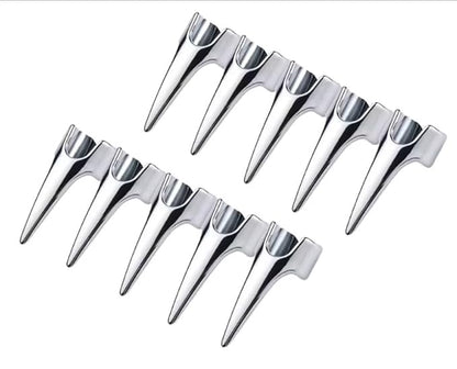 10 Pcs Silver Hair Parting and Selecting Tools Retro Punk Hair Selecting Tools Gothic Nail Finger Cosplay Claws Metal Full Finger Ring for Hair Braiding Curling Hair Extensions, Wigs and Accessories