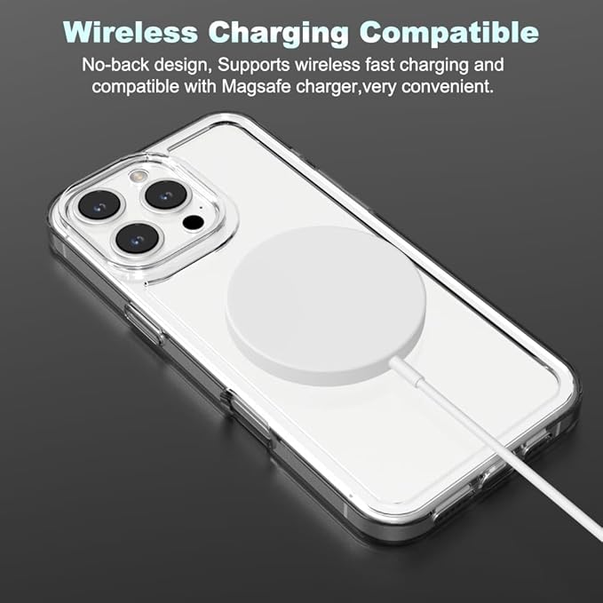 for iPhone 16 Pro Max Clear Bumper Frame No-Back Case, Slim Fit Ultra-Light Anti-Yellowing Transparent Protection Heat Dissipation Phone Cover Case 6.9" 2024