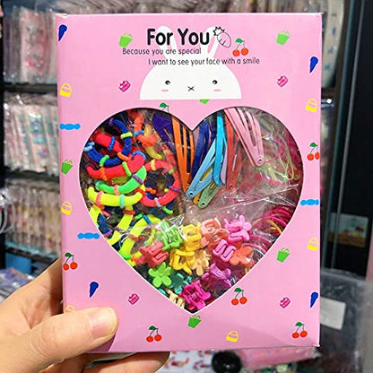 786 pcs Girls Hair Clip Tie Set Toddler Kids Accessories for Clips Colorful Ponytail Holders Rubber Bands