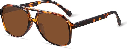 YDAOWKN Retro Aviator Sunglasses for Women Mens Large Frame Classic Vintage 70s Sun Glasses Aviators