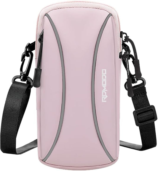 Arm Band for Phone for Running, Small Crossbody Purses for Women Men, Arm Phone Holder for Running Hiking with Reflective Stripes, Cell Phone Running Armbands for iPhone Samsung 7.2 Inch (Pink)