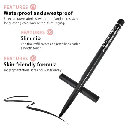 10PCS Automatic Waterproof Inner Eyeliner, Eyeshadow & Eyebrow Pencil – Multi-Use Cream Pen for Liner, Shadow & Brows (6*Black+4*Brown)
