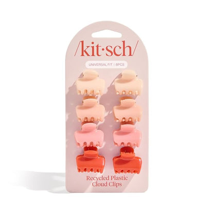 Kitsch Small Hair Clips for Women and Girls – Mini Claw Clips – Hair Accessories for Women – Daily Styling, Recycled, Cherry Blossom Design – 8pc Set