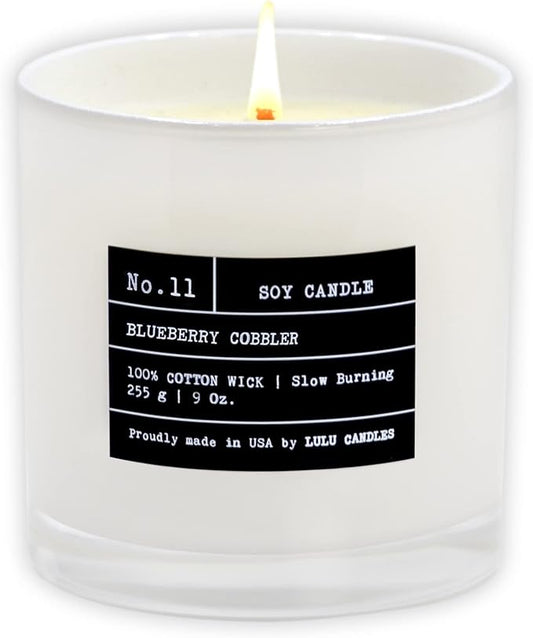 Lulu Candles | Blueberry Cobbler | Luxury Scented Soy Jar Candle | Hand Poured in The USA | Highly Scented & Long Lasting (9 Oz.)