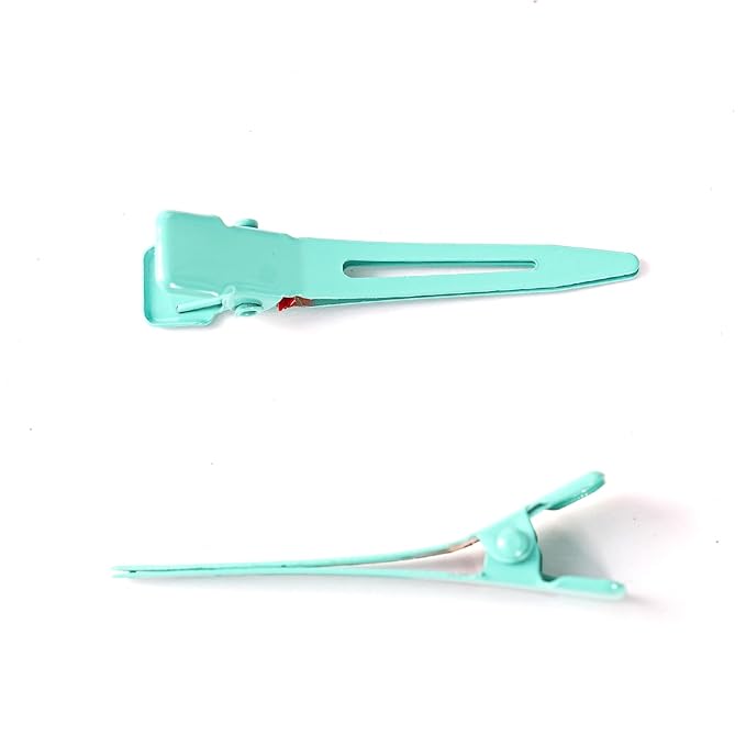 100 Packs silvery Alligator Curl Clips, bandenger 1.8 Inch Single Prong Clips Hair Accessories,for Girls and Women,Hair Styling,Hair Coloring, Random Color (green)
