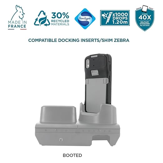 Mobilis Rugged Case for Zebra TC22 TC27 Mobile Computer, Reinforced Protective Case, Military Grade Shockproof, Compatible with Charging Accessories, Recycled Materials, Black