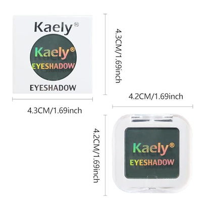 Kaely Pressed Single Eyeshadow Makeup, Forest Green Matte Highly Pigmented Monochrome Eye Shadow Palette, Waterproof Neutral Powde Mini Eyeshadow, sombras para ojos, Lightweight Blendable, 16